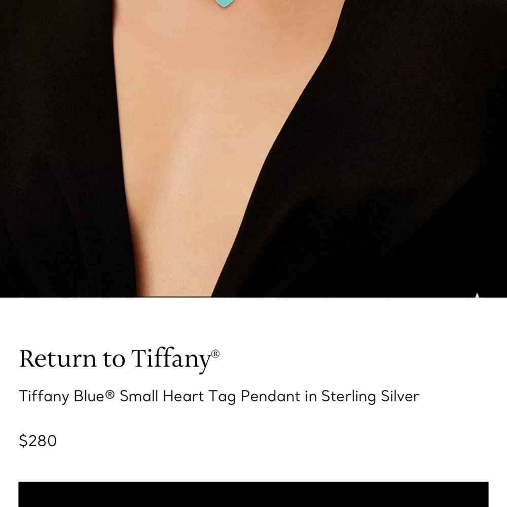 Sterling Silver Heart Pendant Necklace with Turquoise Enamel - Picture 3 of 3